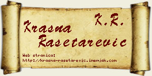 Krasna Rašetarević vizit kartica